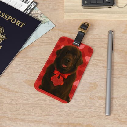 Cupid's Companion Newfie Leather Strap Luggage Tag