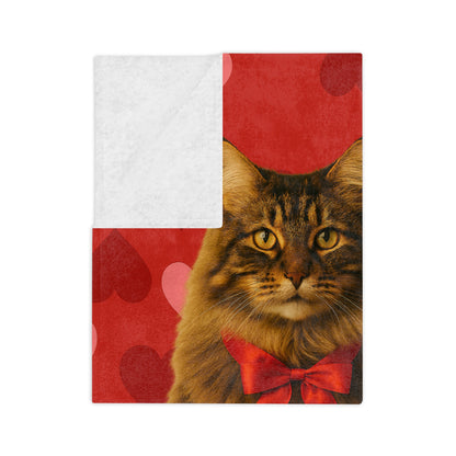Cupid's Companion Cat Velveteen Microfiber Blanket