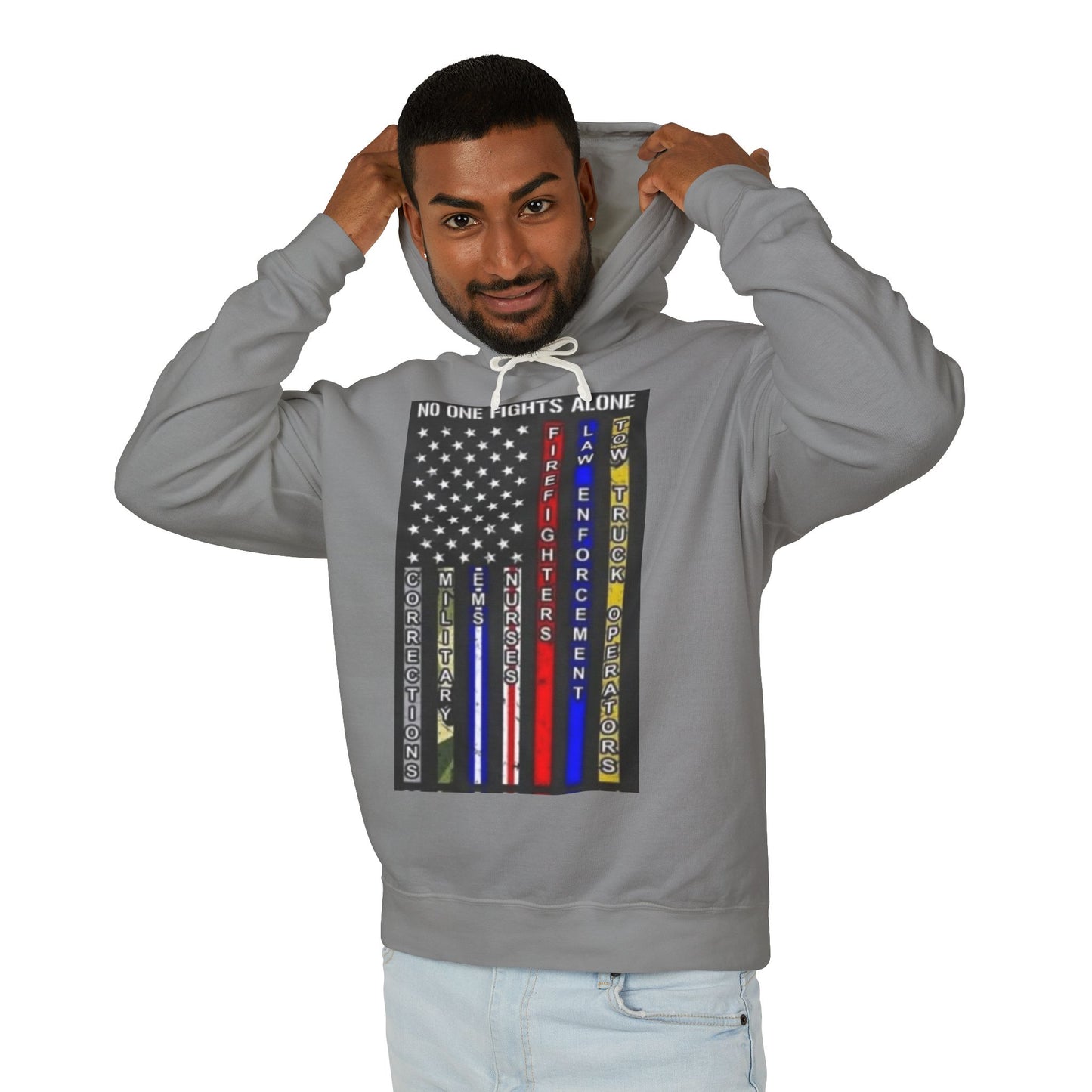 No One Fights Alone Unisex Lightweight Hoodie
