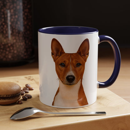 Basenji Head 2-Tone Coffee Mug
