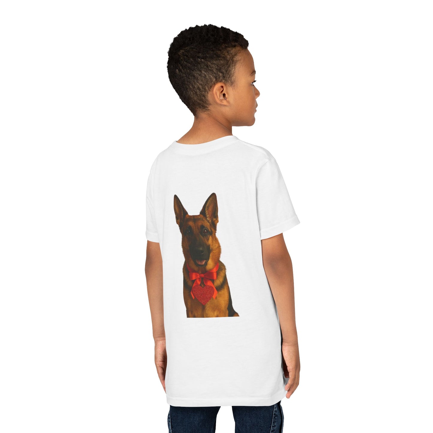 Cupid's Companion German Shepherd Youth Unisex Short Sleeve Crewneck Tee