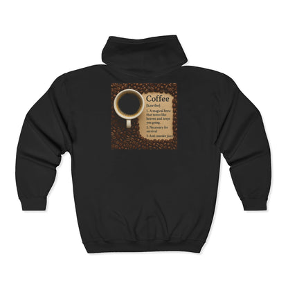 Coffee Definition Unisex Full Zip Hoodie