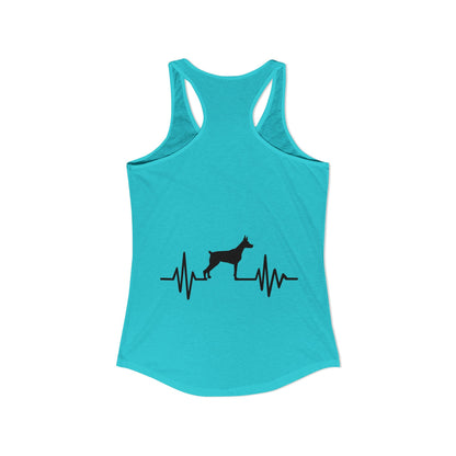 My Heart Beats For Dobermans Women's Racerback Tank