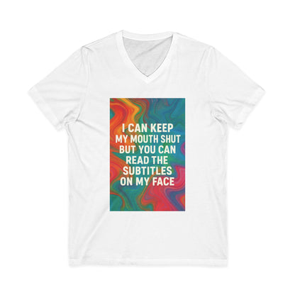 Subtitles Unisex Short Sleeve V-Neck Tee