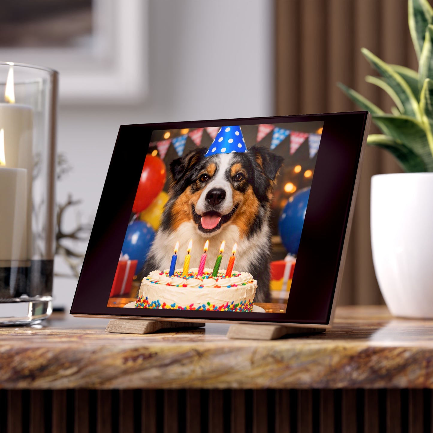 Birthday Buddy Aussie Ceramic Photo Tile