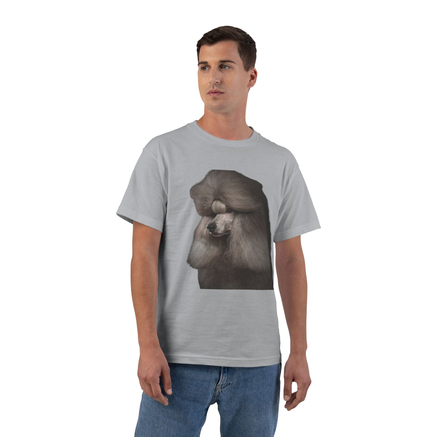 Poodle Head Men's Short-Sleeve Crewneck Tee