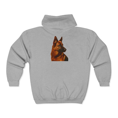 German Shepherd Head Unisex Full Zip Hoodie