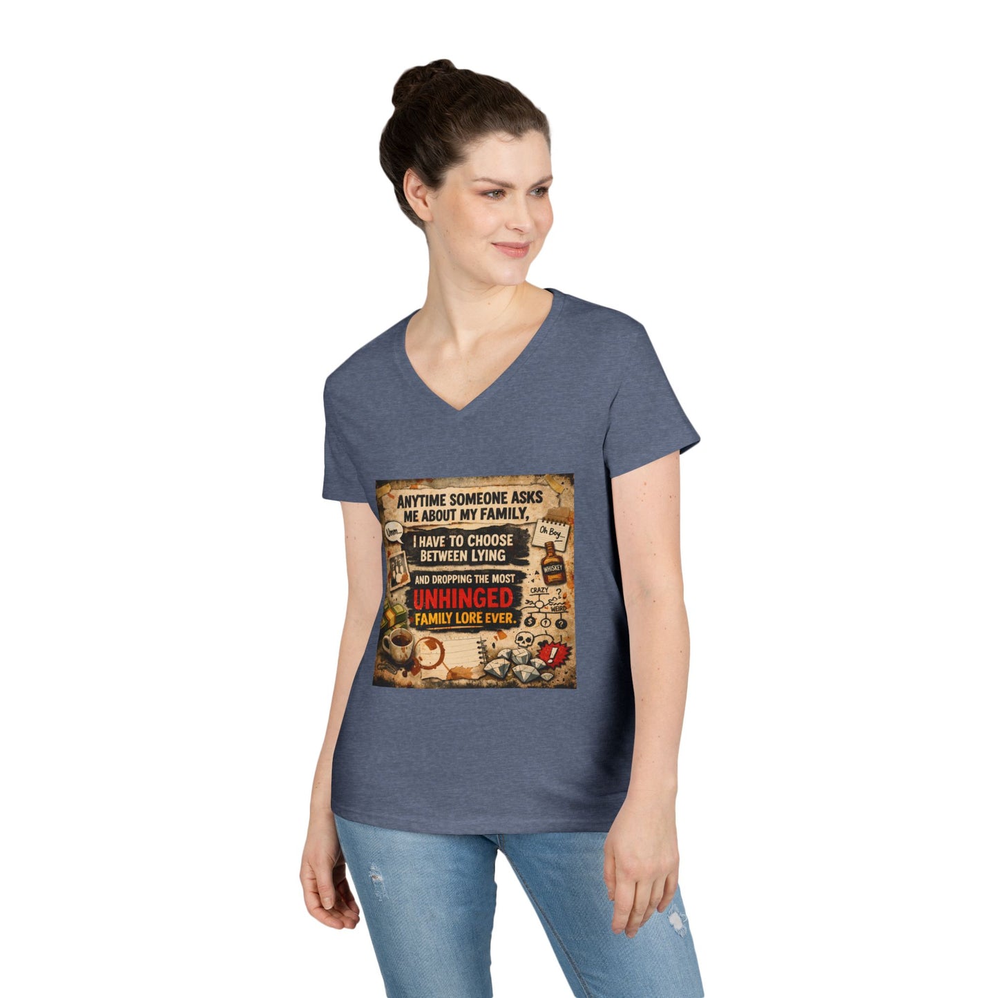 Unhinged Family Women's V-Neck T-Shirt