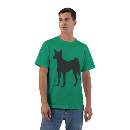 Basenji Silhouette Men's Short-Sleeve Crewneck Tee
