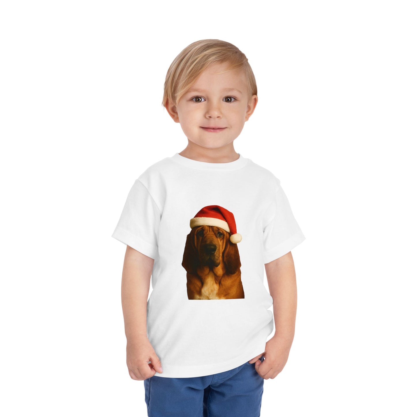 Santa Paws Bloodhound Toddler Unisex Short Sleeve Crewneck Tee