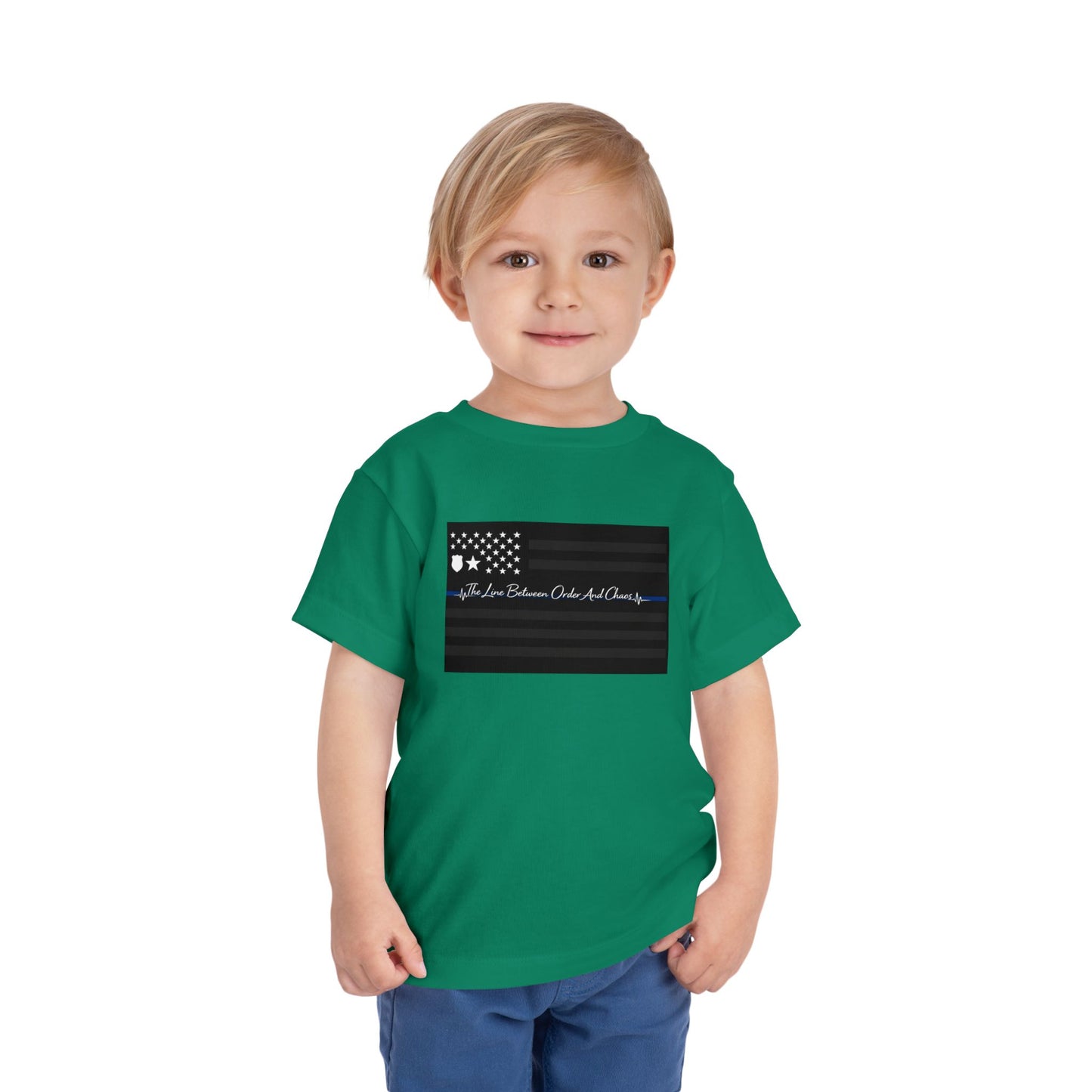 Thin Blue Line Toddler Unisex Short Sleeve Crewneck Tee