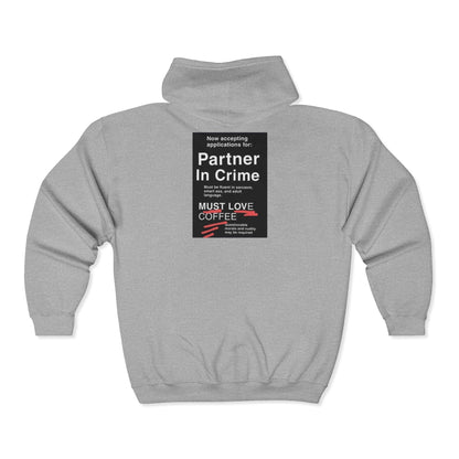 Partner In Crime Unisex Full Zip Hoodie