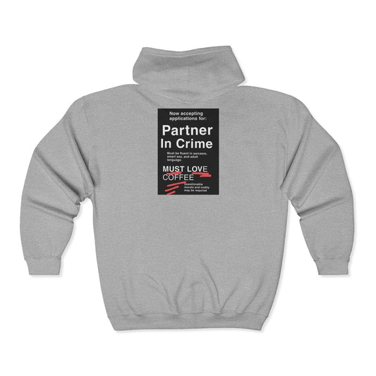 Partner In Crime Unisex Full Zip Hoodie