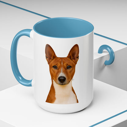 Basenji Head 2-Tone Coffee Mug