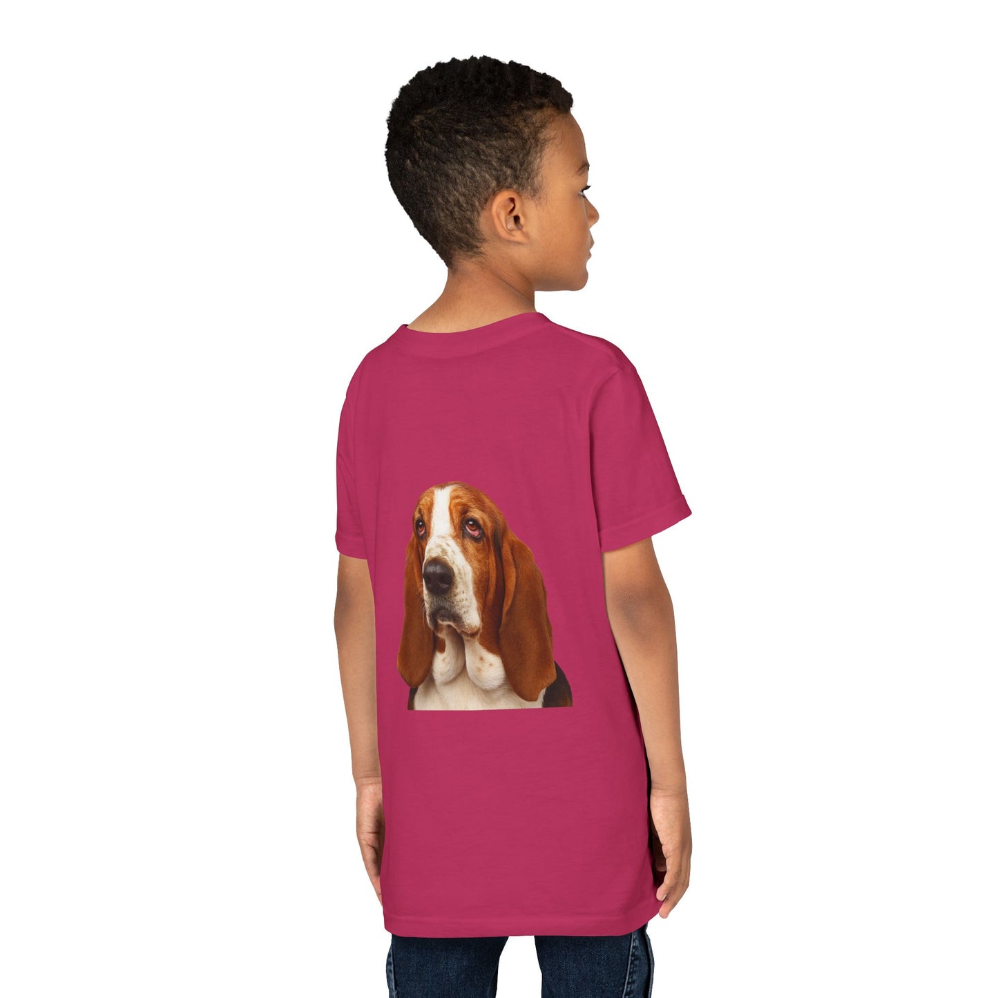 Basset Head Youth Unisex Short Sleeve Crewneck Tee