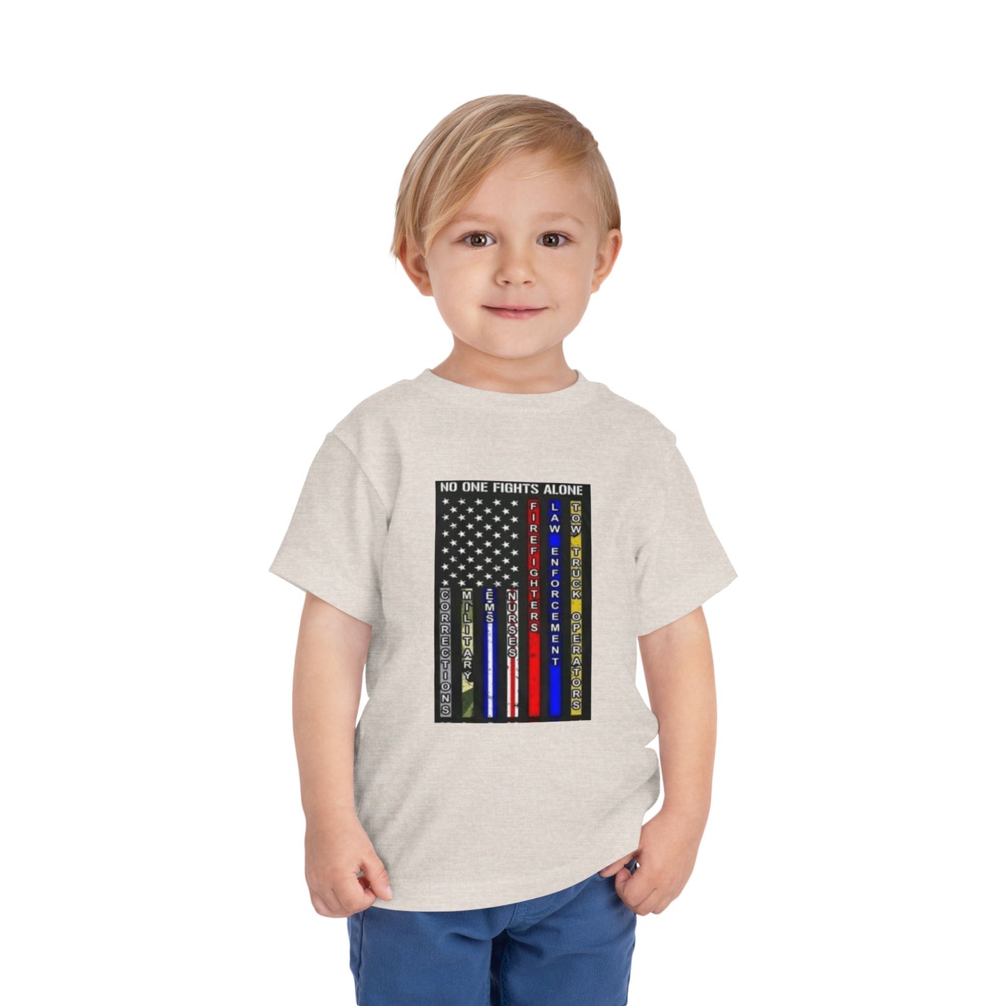 No One Fights Alone Toddler Unisex Short Sleeve Crewneck Tee