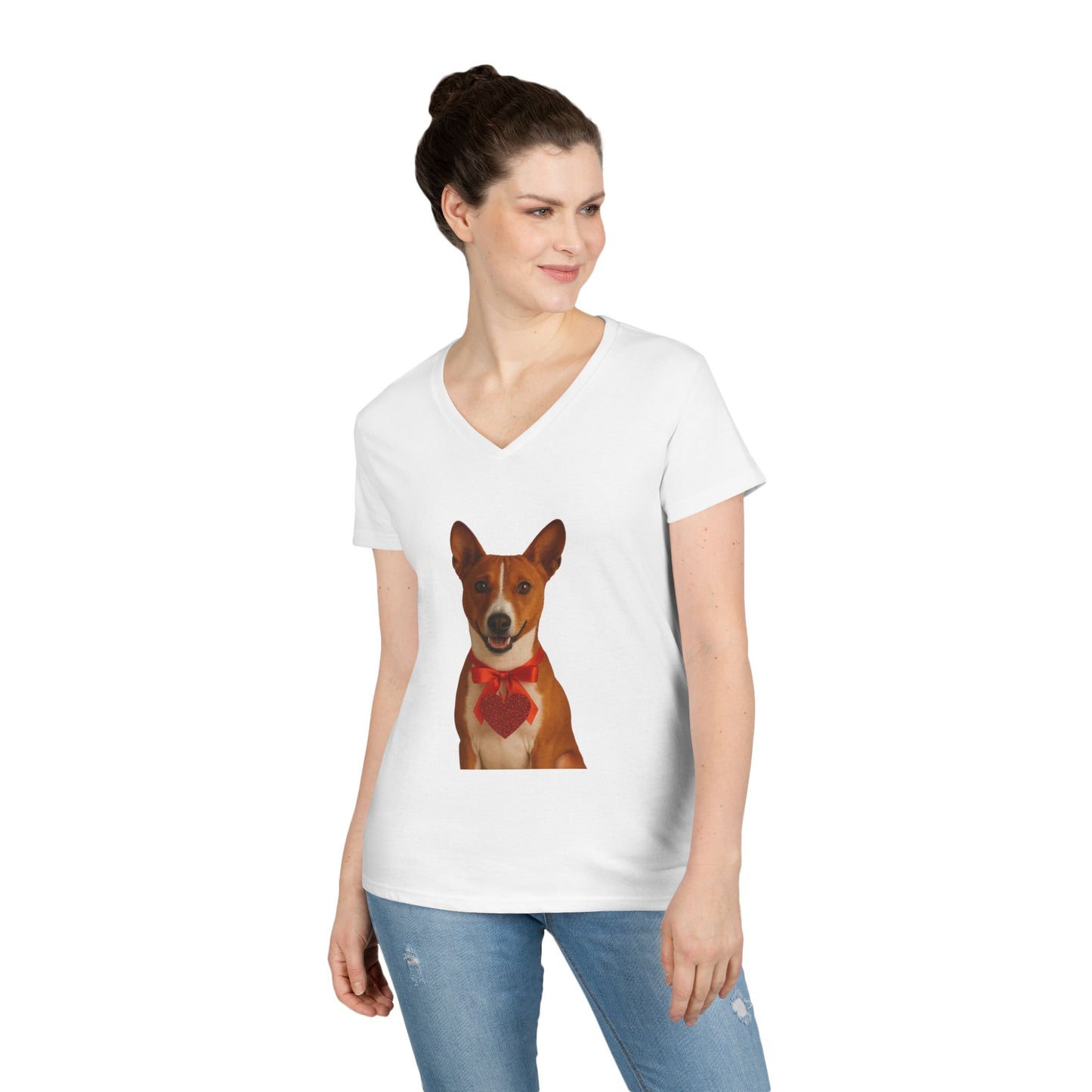 Cupid's Companion Basenji Women's V-Neck T-Shirt