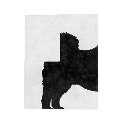 Samoyed Silhouette Velveteen Microfiber Blanket