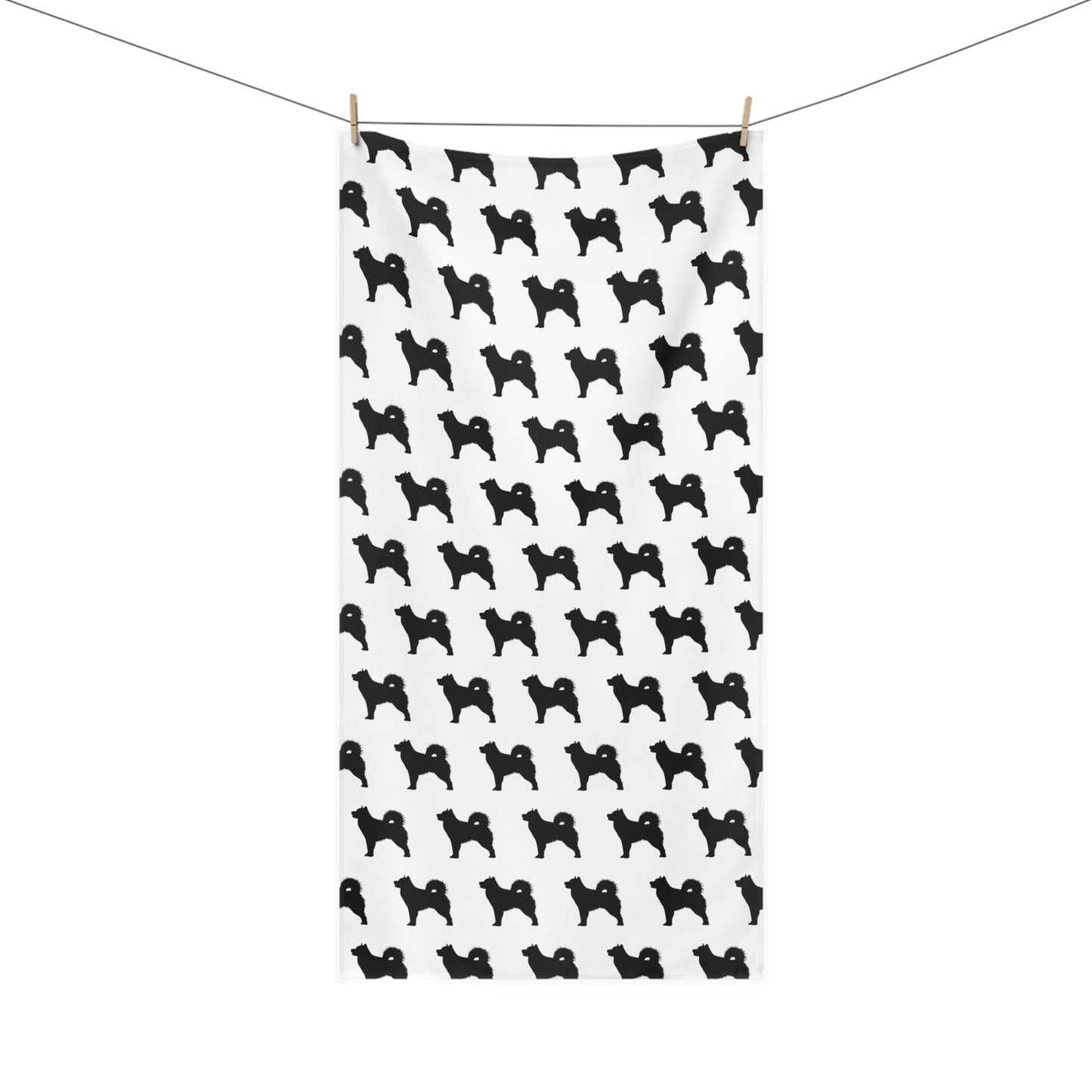 Malamute Silhouette Mink-Cotton  Beach Towel