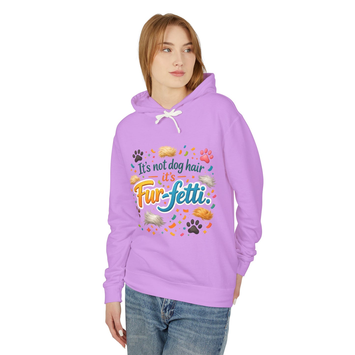 Fur-Fetti Dog Unisex Lightweight Hoodie