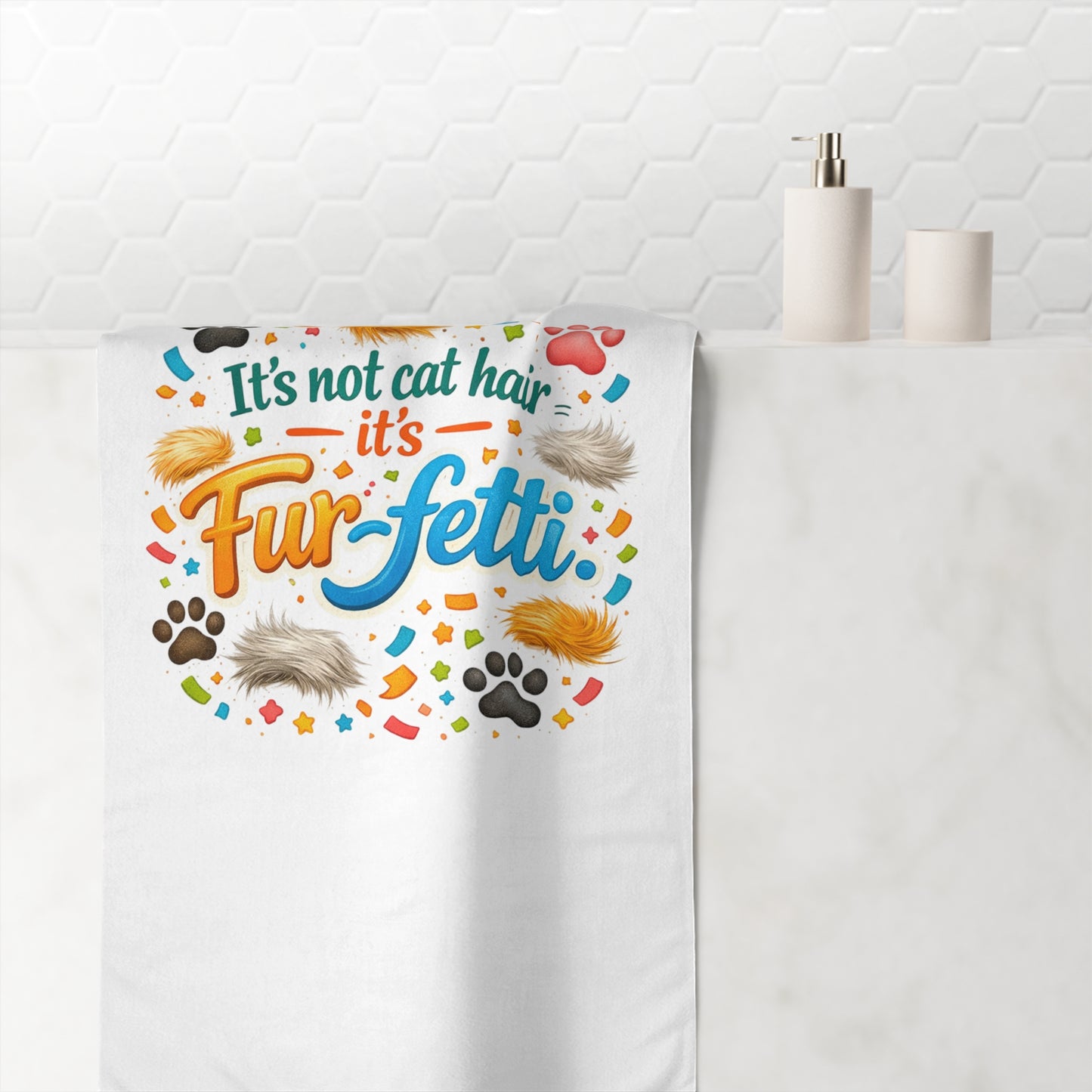 Fur-Fetti Cat Mink-Cotton  Beach Towel