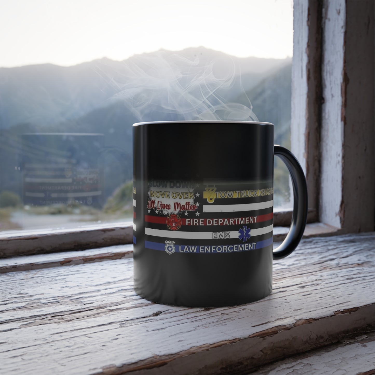 Slow Down Move Over Flag Color Changing Mug