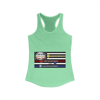 Slow Down Move Over Flag Women's Racerback Tank