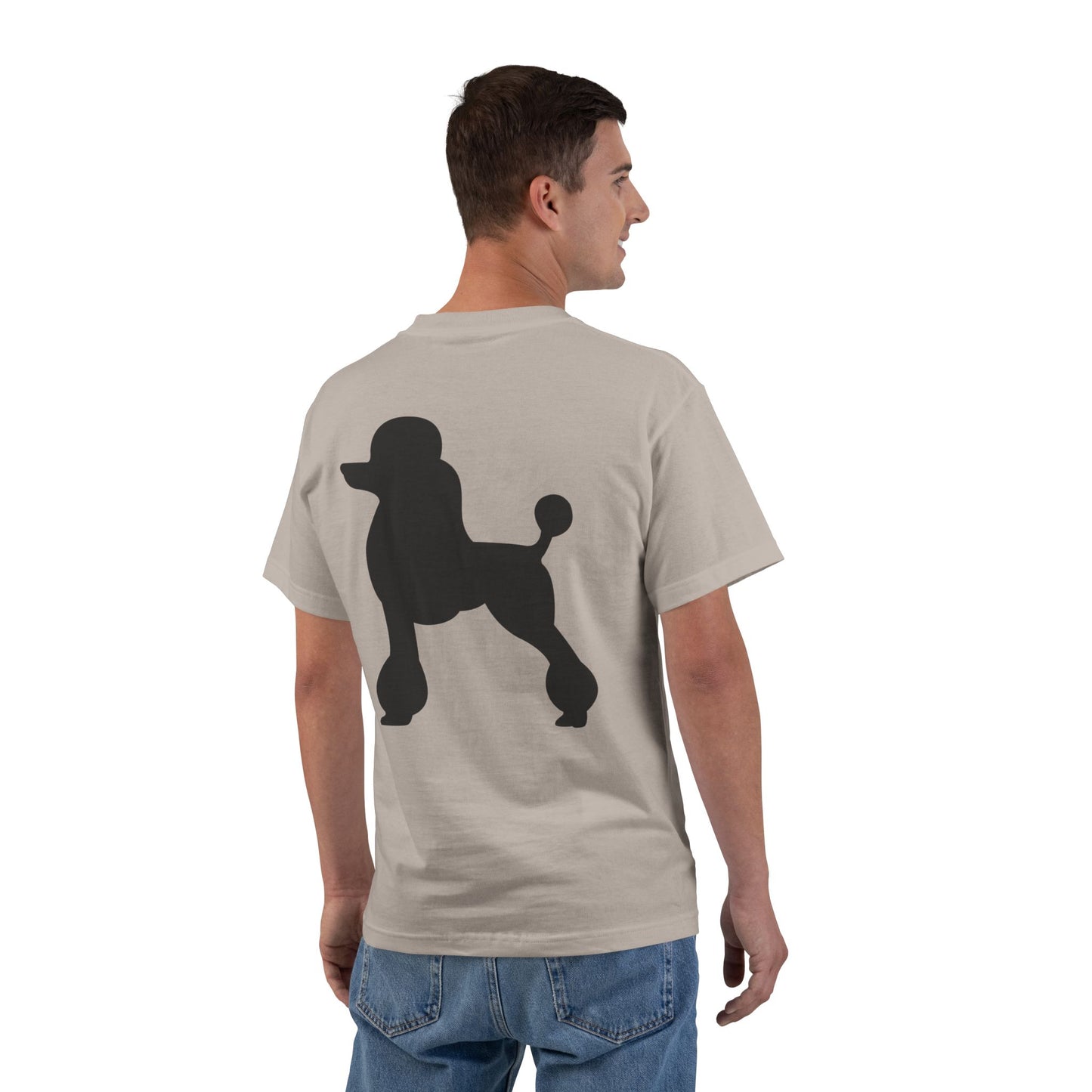 Poodle Silhouette Men's Short-Sleeve Crewneck Tee