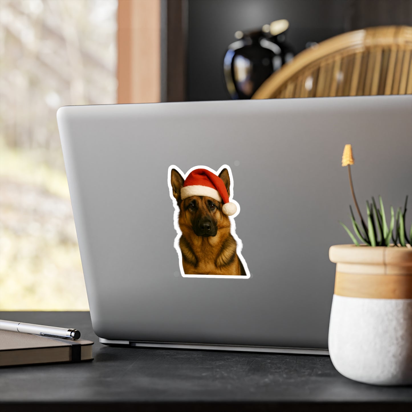 Santa Paws German Shepherd Vinyl Decal