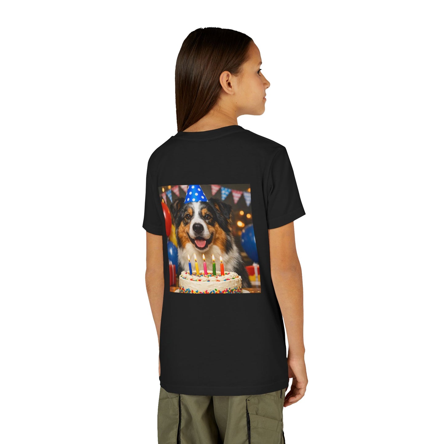 Birthday Buddy Aussie Youth Unisex Short Sleeve Crewneck Tee
