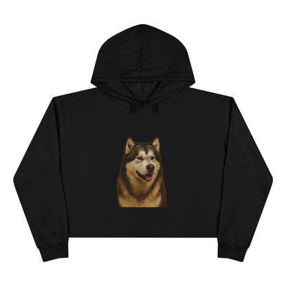 Malamute Head Women's Crop Hoodie