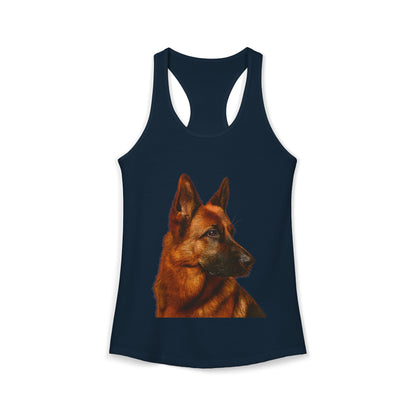 German Shepherd Head Women's Racerback Tank