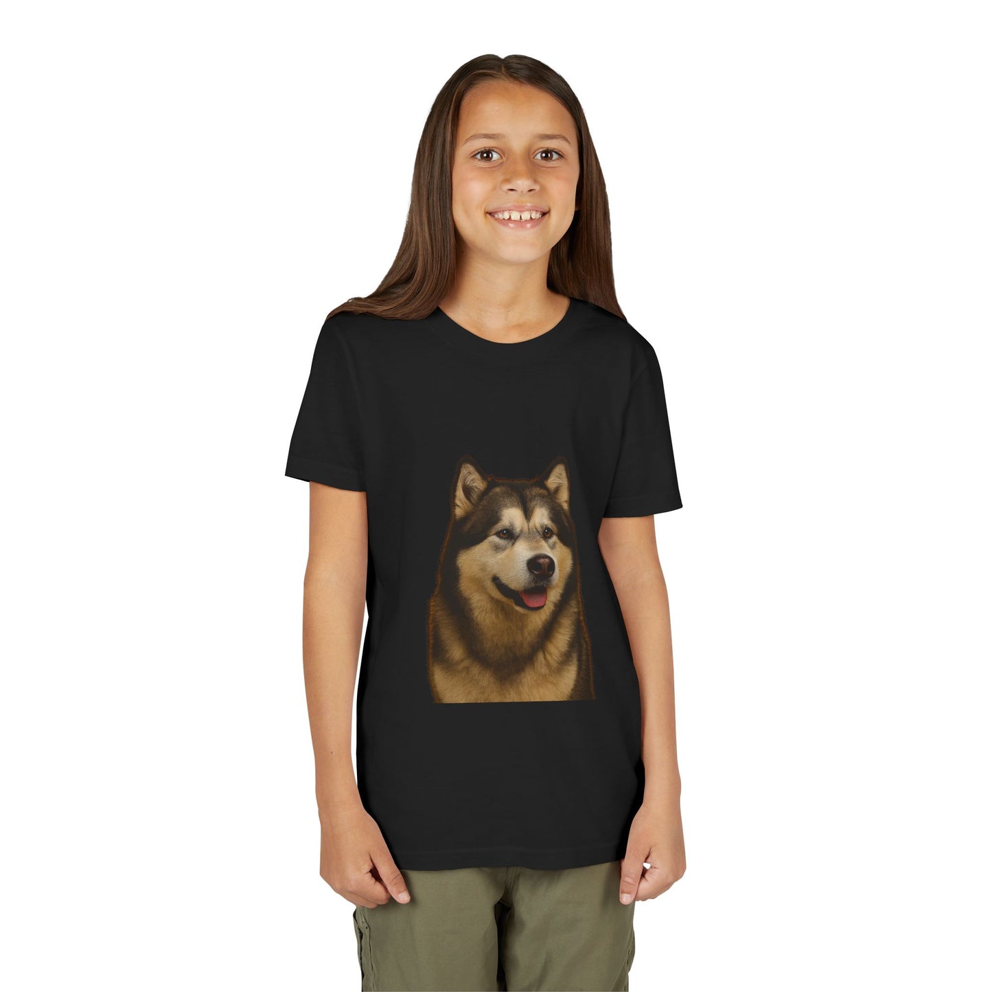 Malamute Head Youth Unisex Short Sleeve Crewneck Tee