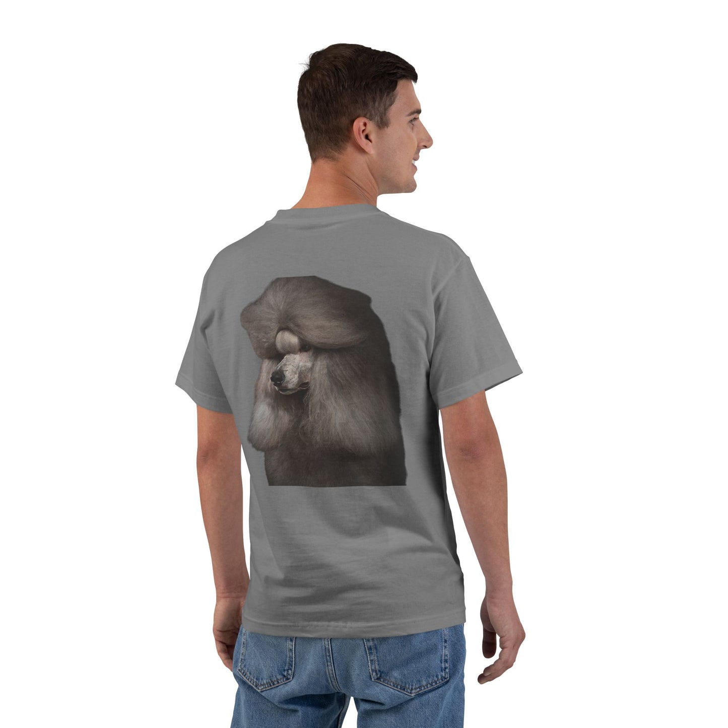 Poodle Head Men's Short-Sleeve Crewneck Tee