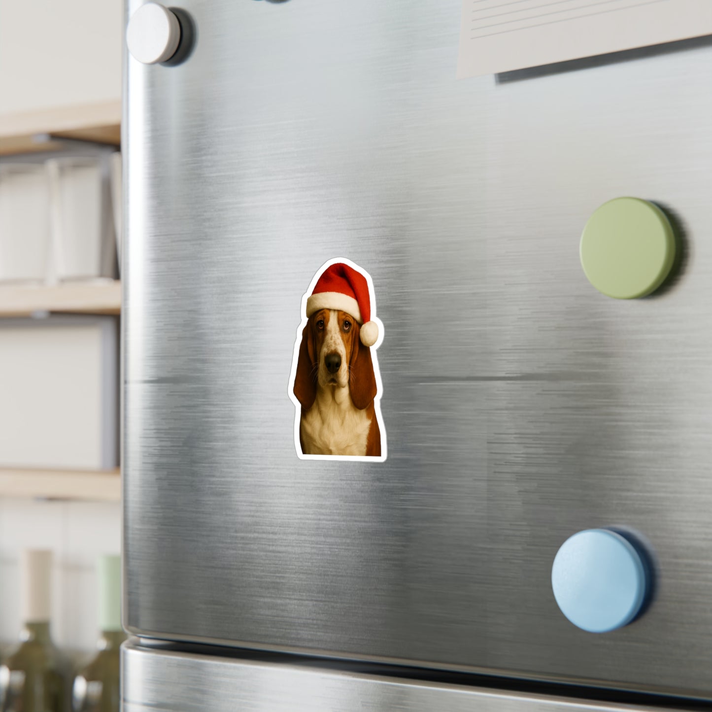 Santa Paws Basset Vinyl Decal