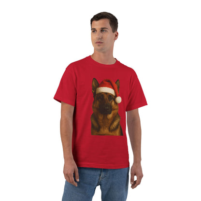 Santa Paws German Shepherd Men's Short-Sleeve Crewneck Tee