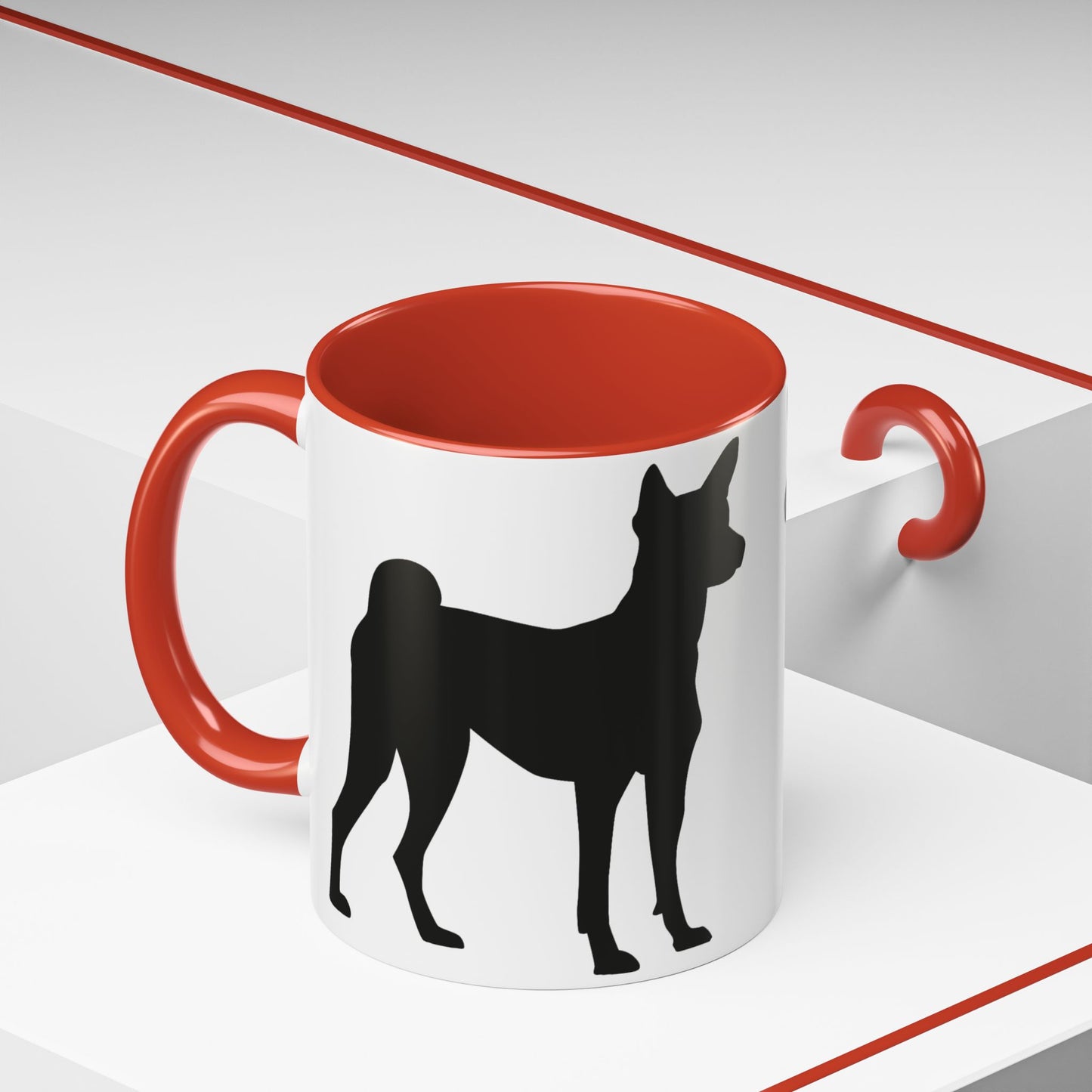 Basenji Silhouette 2-Tone Coffee Mug