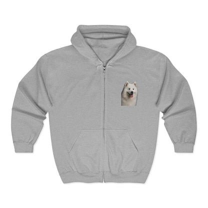 Samoyed Head Unisex Full Zip Hoodie