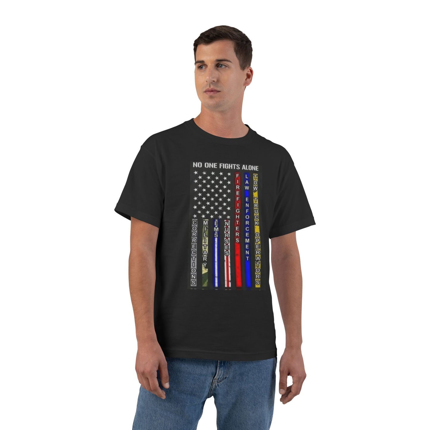 No One Fights Alone Men's Short-Sleeve Crewneck Tee