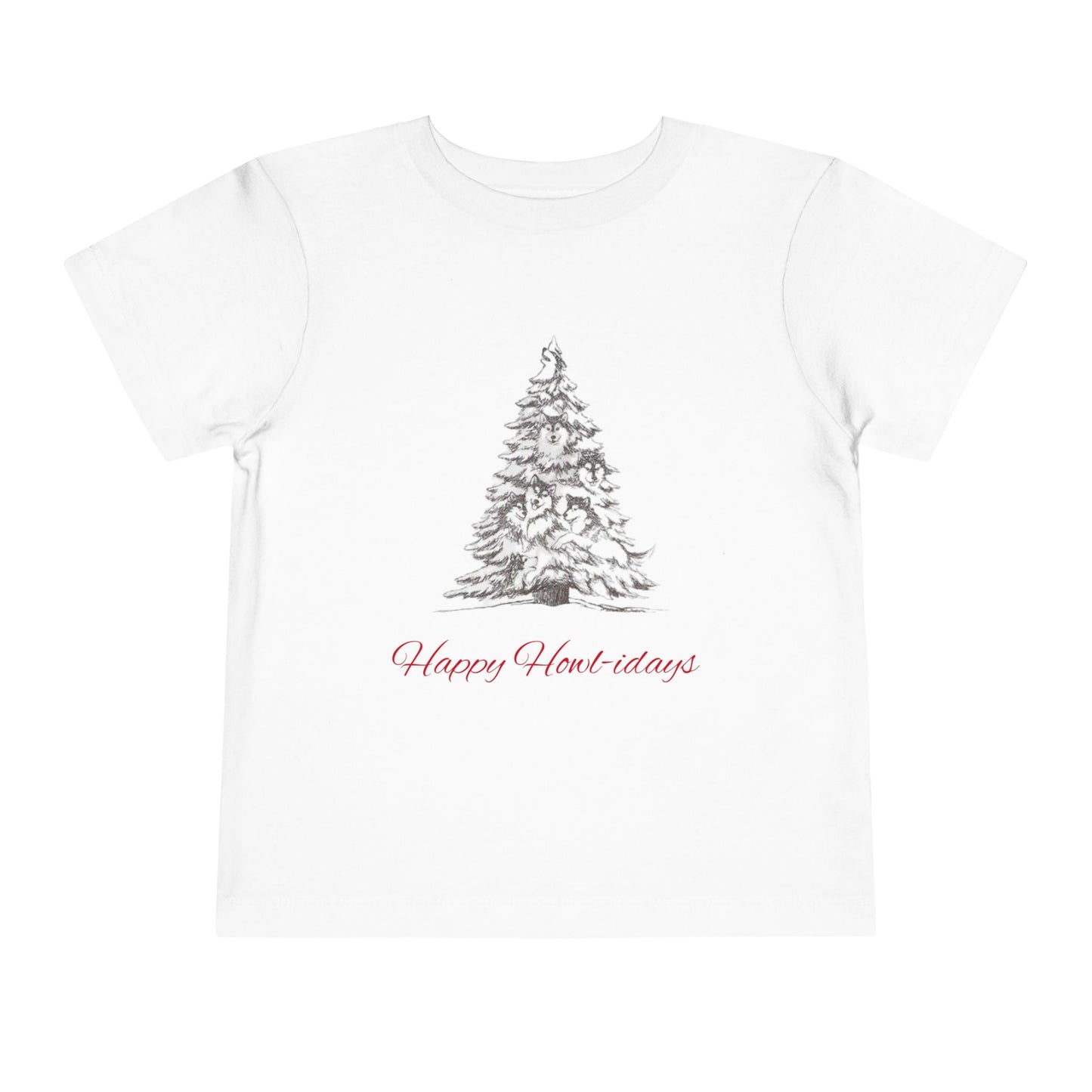 Happy Howl-idays Toddler Unisex Short Sleeve Crewneck Tee