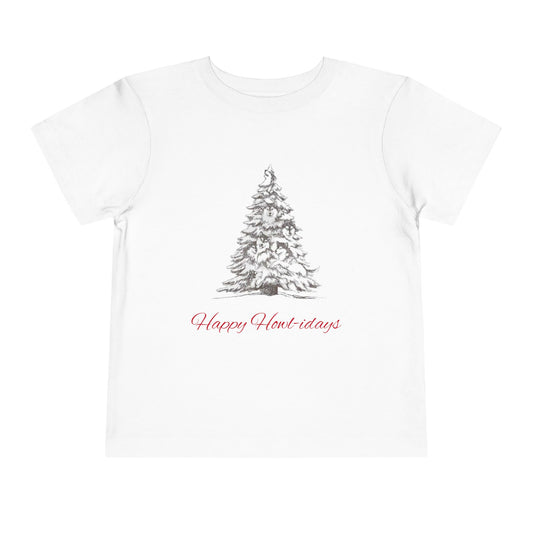 Happy Howl-idays Toddler Unisex Short Sleeve Crewneck Tee