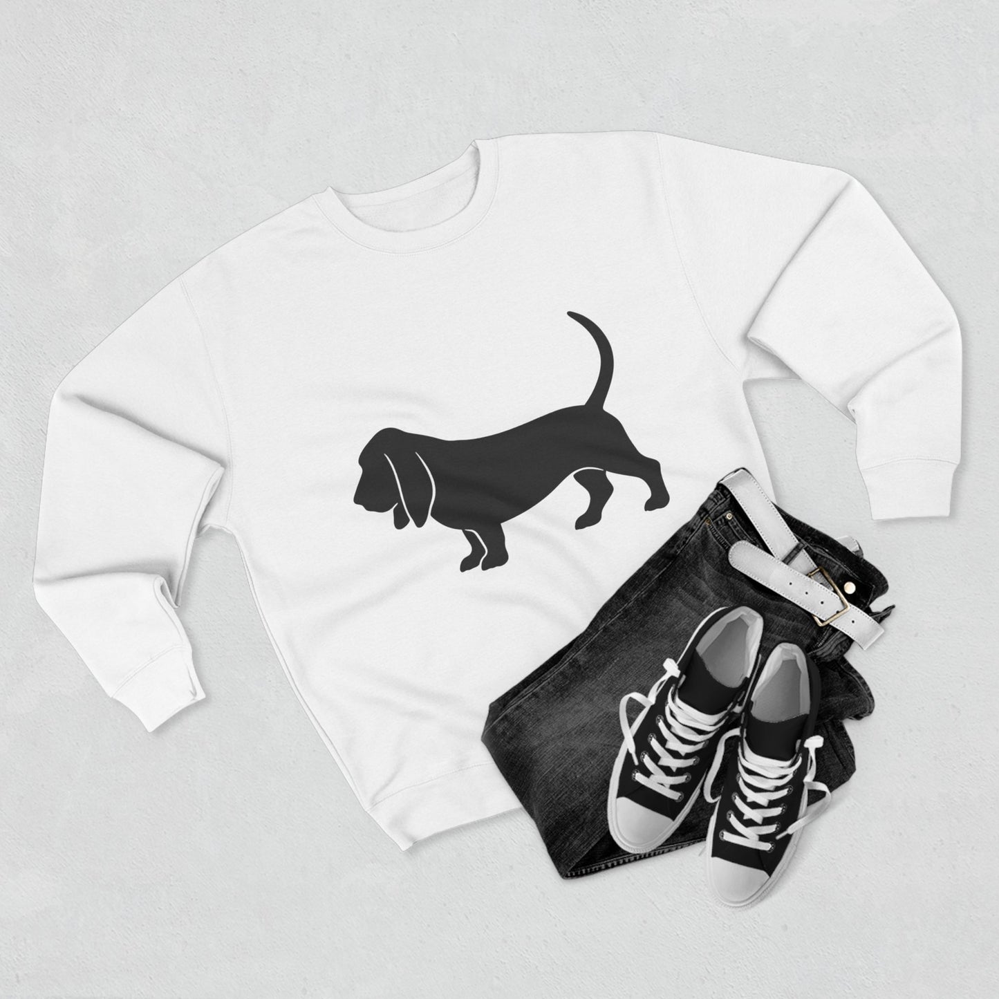 Basset Silhouette Unisex Crewneck Sweatshirt