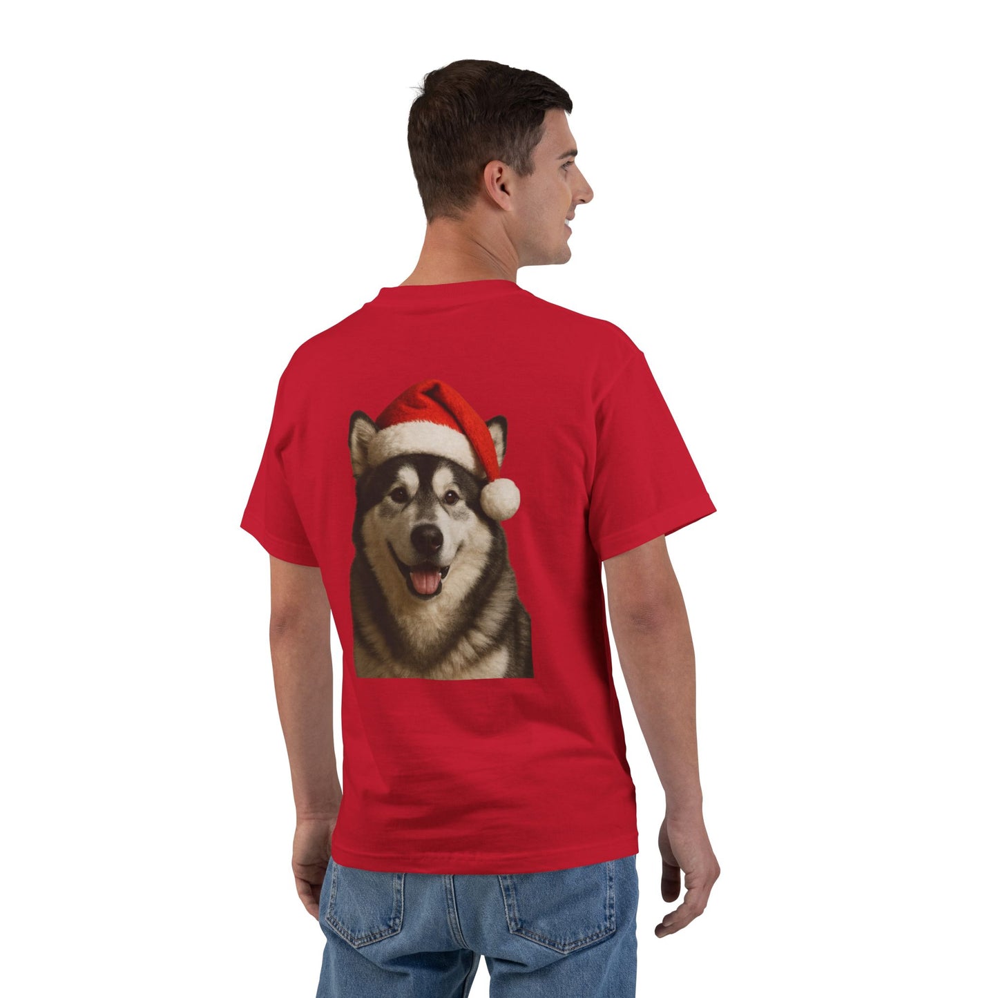 Santa Paws Malamute Men's Short-Sleeve Crewneck Tee