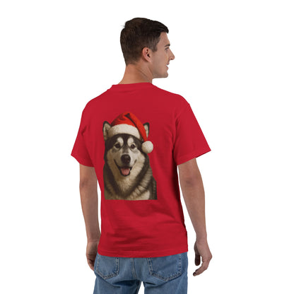 Santa Paws Malamute Men's Short-Sleeve Crewneck Tee