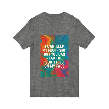 Subtitles Unisex Short Sleeve V-Neck Tee