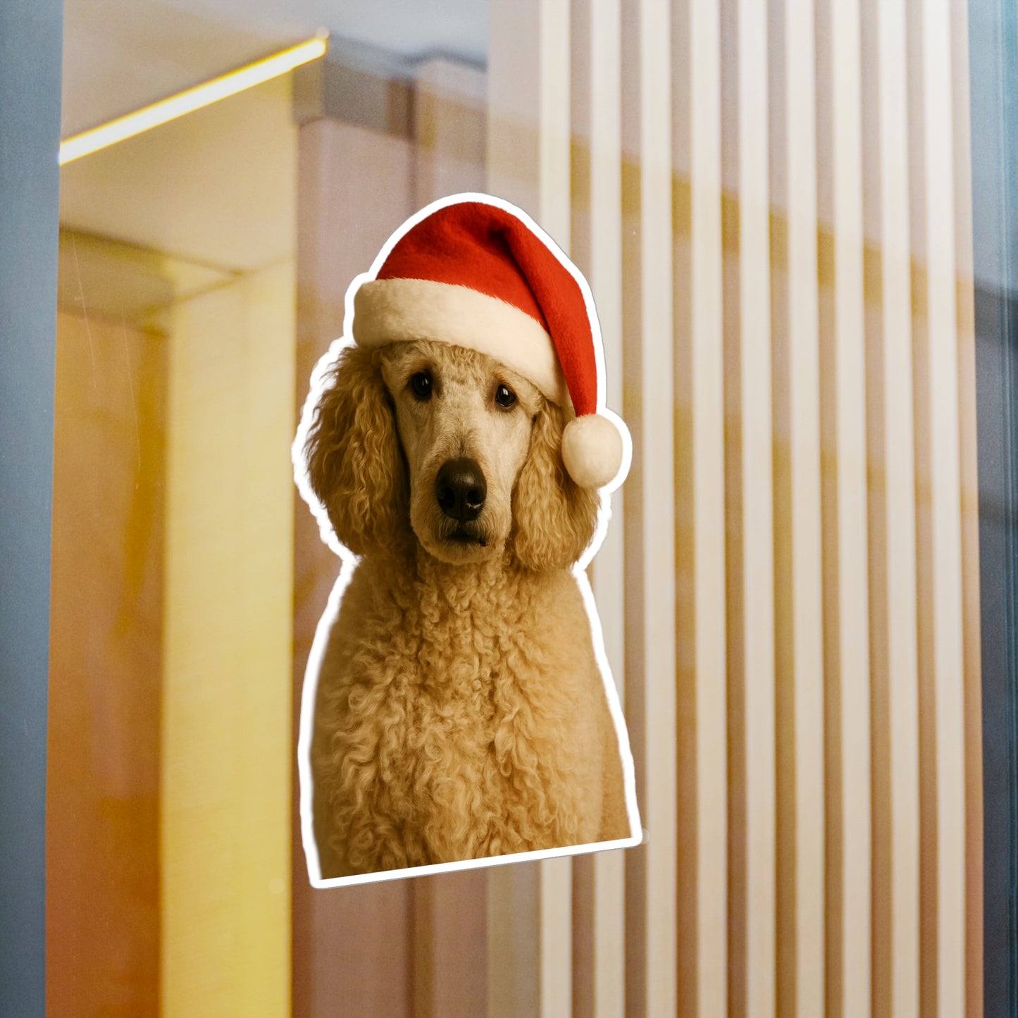 Santa Paws Poodle Vinyl Decal