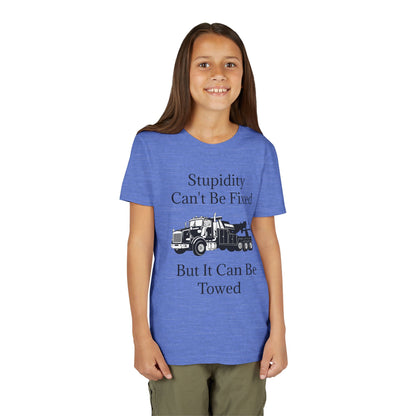 Stupidity Heavy Tow Truck Youth Unisex Short Sleeve Crewneck Tee
