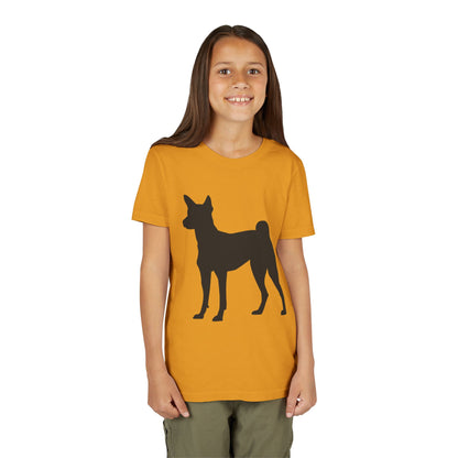 Basenji Silhouette Youth Unisex Short Sleeve Crewneck Tee