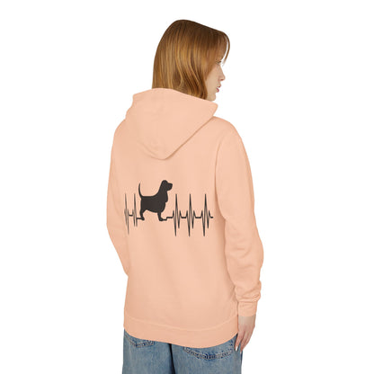 My Heart Beats For Bassets Unisex Lightweight Hoodie