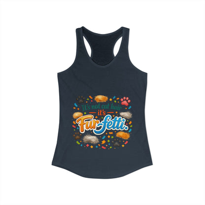 Fur-Fetti Cat Women's Racerback Tank